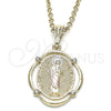 Dije Religioso 05.351.0073 Oro Laminado, Diseño de San Judas, con Cristal Blanca, Pulido, Tres Tonos