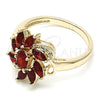 Anillo Multi Piedra 01.210.0094.1.09 Oro Laminado, con Rubi and Blanca Zirconia Cubica, Pulido, Tono Dorado (Size 9)