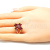 Anillo Multi Piedra 01.210.0095.1.07 Oro Laminado, con Rubi Zirconia Cubica, Pulido, Tono Dorado (Size 7)