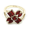 Anillo Multi Piedra 01.210.0095.1.07 Oro Laminado, con Rubi Zirconia Cubica, Pulido, Tono Dorado (Size 7)