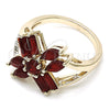 Anillo Multi Piedra 01.210.0095.1.07 Oro Laminado, con Rubi Zirconia Cubica, Pulido, Tono Dorado (Size 7)