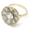 Anillo Multi Piedra 01.210.0100.07 Oro Laminado, con Blanca Zirconia Cubica, Pulido, Tono Dorado (Size 7)
