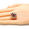 Anillo Multi Piedra 01.210.0100.1.06 Oro Laminado, con Rubi and Blanca Zirconia Cubica, Pulido, Tono Dorado (Size 6)