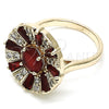 Anillo Multi Piedra 01.210.0100.1.08 Oro Laminado, con Rubi and Blanca Zirconia Cubica, Pulido, Tono Dorado (Size 8)