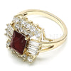 Anillo Multi Piedra 01.210.0102.1.07 Oro Laminado, con Rubi and Blanca Zirconia Cubica, Pulido, Tono Dorado (Size 7)