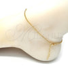 Tobillera Básica 04.213.0090.10 Oro Laminado, Diseño de Miami Cubana, Pulido, Tono Dorado (02 MM Thickness, 10 Inches Length)