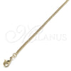 Tobillera Básica 04.213.0090.10 Oro Laminado, Diseño de Miami Cubana, Pulido, Tono Dorado (02 MM Thickness, 10 Inches Length)