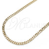 Gargantilla Basica 04.213.0169.20 Oro Laminado, Diseño de Miami Cubana, Pulido, Tono Dorado (04 MM Thickness, 20 Inches Length)
