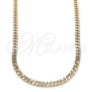 Gargantilla Basica 04.213.0169.20 Oro Laminado, Diseño de Miami Cubana, Pulido, Tono Dorado (04 MM Thickness, 20 Inches Length)