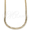 Gargantilla Basica 04.213.0169.20 Oro Laminado, Diseño de Miami Cubana, Pulido, Tono Dorado (04 MM Thickness, 20 Inches Length)