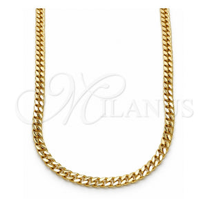 Gargantilla Basica 04.213.0169.22 Oro Laminado, Diseño de Miami Cubana, Pulido, Tono Dorado (04 MM Thickness, 22 Inches Length)