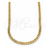 Gargantilla Basica 04.213.0169.22 Oro Laminado, Diseño de Miami Cubana, Pulido, Tono Dorado (04 MM Thickness, 22 Inches Length)