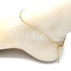 Tobillera Básica 04.213.0171.10 Oro Laminado, Diseño de Figaro, Pulido, Tono Dorado (02 MM Thickness, 10 Inches Length)