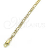 Tobillera Básica 04.213.0144.10 Oro Laminado, Diseño de Figaro, Pulido, Tono Dorado (0.80 Gauge, 03 MM Thickness, 10 Inches Length)