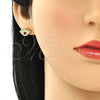 Arete Dormilona 02.341.0028.3 Oro Laminado, Diseño de Ojo Griego, con Rubi Zirconia Cubica, Pulido, Tono Dorado