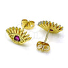 Arete Dormilona 02.341.0028.3 Oro Laminado, Diseño de Ojo Griego, con Rubi Zirconia Cubica, Pulido, Tono Dorado