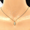 Collares con Dije 04.341.0023.1.20 Oro Laminado, Diseño de Niñito Pequeño, con Blanca Micro Pave, Pulido, Tono Dorado (02 MM Thickness, 20 Inches Length)