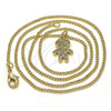 Collares con Dije 04.341.0023.1.20 Oro Laminado, Diseño de Niñito Pequeño, con Blanca Micro Pave, Pulido, Tono Dorado (02 MM Thickness, 20 Inches Length)