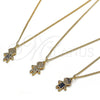 Collares con Dije 04.341.0023.2.20 Oro Laminado, Diseño de Niñito Pequeño, con Multicolor and Blanca Micro Pave, Esmaltado Negro, Tono Dorado (02 MM Thickness, 20 Inches Length)