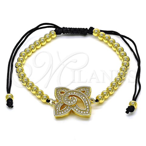 Pulsera Elegante 03.362.0014.11 Oro Laminado, Diseño de Bola, con Blanca Micro Pave, Pulido, Tono Dorado (04 MM Thickness, 11 Inches Length)