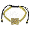 Pulsera Elegante 03.362.0014.11 Oro Laminado, Diseño de Bola, con Blanca Micro Pave, Pulido, Tono Dorado (04 MM Thickness, 11 Inches Length)