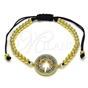 Pulsera Elegante 03.362.0015.11 Oro Laminado, Diseño de Bola, con Multicolor Micro Pave, Pulido, Tono Dorado (04 MM Thickness, 11 Inches Length)
