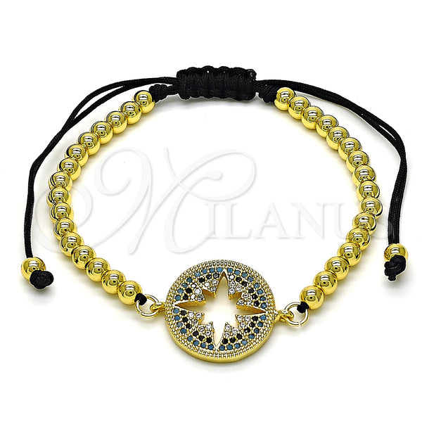 Pulsera Elegante 03.362.0015.11 Oro Laminado, Diseño de Bola, con Multicolor Micro Pave, Pulido, Tono Dorado (04 MM Thickness, 11 Inches Length)