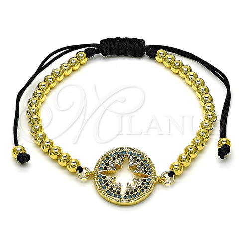 Pulsera Elegante 03.362.0015.11 Oro Laminado, Diseño de Bola, con Multicolor Micro Pave, Pulido, Tono Dorado (04 MM Thickness, 11 Inches Length)