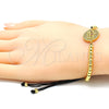 Pulsera Elegante 03.362.0017.11 Oro Laminado, Diseño de Bola, con Rubi and Blanca Micro Pave, Pulido, Tono Dorado (04 MM Thickness, 11 Inches Length)