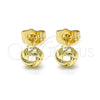 Arete Dormilona 02.213.0167 Oro Laminado, Diseño de Nudo, Pulido, Tono Dorado