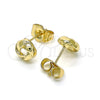 Arete Dormilona 02.213.0167 Oro Laminado, Diseño de Nudo, Pulido, Tono Dorado