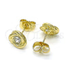 Arete Dormilona 02.213.0168 Oro Laminado, con Blanca Cristal, Pulido, Tono Dorado
