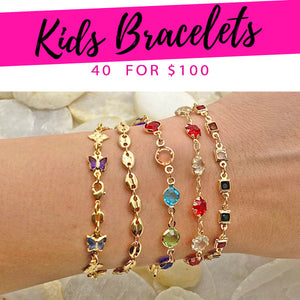 Kit Surtido de 40 Pulseras Infantiles de Oro Laminado al por mayor — SKU 132174
