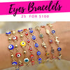 Kit Surtido de 25 Pulseras de Ojo de Oro Laminado al por mayor — SKU 132175