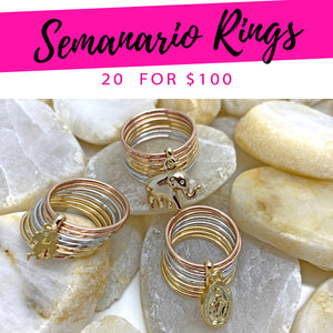 Kit Surtido de 20 Anillos Semanario de Oro Laminado al por mayor — SKU 132183