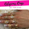 Kit Surtido de 20 Anillos Religiosos de Oro Laminado al por mayor — SKU 132184