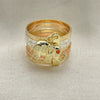 Anillo Multi Piedra 01.253.0032.06 Oro Laminado, Diseño de Semanario y Elefante, con Granate Zirconia Cubica, Diamantado, Tres Tonos (Size 6)