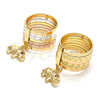 Anillo Multi Piedra 01.253.0032.07 Oro Laminado, Diseño de Semanario y Elefante, con Granate Zirconia Cubica, Diamantado, Tres Tonos (Size 7)