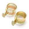 Anillo Multi Piedra 01.253.0033.06 Oro Laminado, Diseño de Semanario y Ojo Griego, con Blanca Zirconia Cubica, Diamantado, Tres Tonos (Size 6)