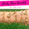 Kit Surtido de 20 Pulseras Gruesas con Dije de Oro Laminado al por mayor — SKU 132294