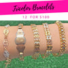 Kit Surtido de 12 Pulseras Tricolor de Oro Laminado al por mayor — SKU 132299