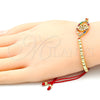 Pulsera Elegante 03.207.0120.11 Oro Laminado, Diseño de Bola y Baguette, con Multicolor Zirconia Cubica and Multicolor Micro Pave, Pulido, Tono Dorado (04 MM Thickness, 11 Inches Length)