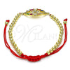 Pulsera Elegante 03.207.0120.11 Oro Laminado, Diseño de Bola y Baguette, con Multicolor Zirconia Cubica and Multicolor Micro Pave, Pulido, Tono Dorado (04 MM Thickness, 11 Inches Length)
