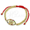 Pulsera Elegante 03.207.0120.11 Oro Laminado, Diseño de Bola y Baguette, con Multicolor Zirconia Cubica and Multicolor Micro Pave, Pulido, Tono Dorado (04 MM Thickness, 11 Inches Length)