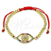 Pulsera Elegante 03.207.0120.11 Oro Laminado, Diseño de Bola y Baguette, con Multicolor Zirconia Cubica and Multicolor Micro Pave, Pulido, Tono Dorado (04 MM Thickness, 11 Inches Length)
