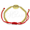 Pulsera Elegante 03.207.0024.11 Oro Laminado, Diseño de Corazón y Bola, con Blanca Micro Pave, Pulido, Tono Dorado (04 MM Thickness, 11 Inches Length)