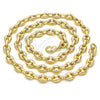 Gargantilla Basica 04.63.1310.20 Oro Laminado, Diseño de Puff Mariner, Pulido, Tono Dorado (Thickness, 20 Inches Length)