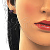 Arete Dormilona 02.374.0001.1 Oro Laminado, con Amatista Micro Pave, Pulido, Dos Tonos