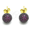 Arete Dormilona 02.374.0001.1 Oro Laminado, con Amatista Micro Pave, Pulido, Dos Tonos