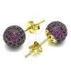 Arete Dormilona 02.374.0001.1 Oro Laminado, con Amatista Micro Pave, Pulido, Dos Tonos